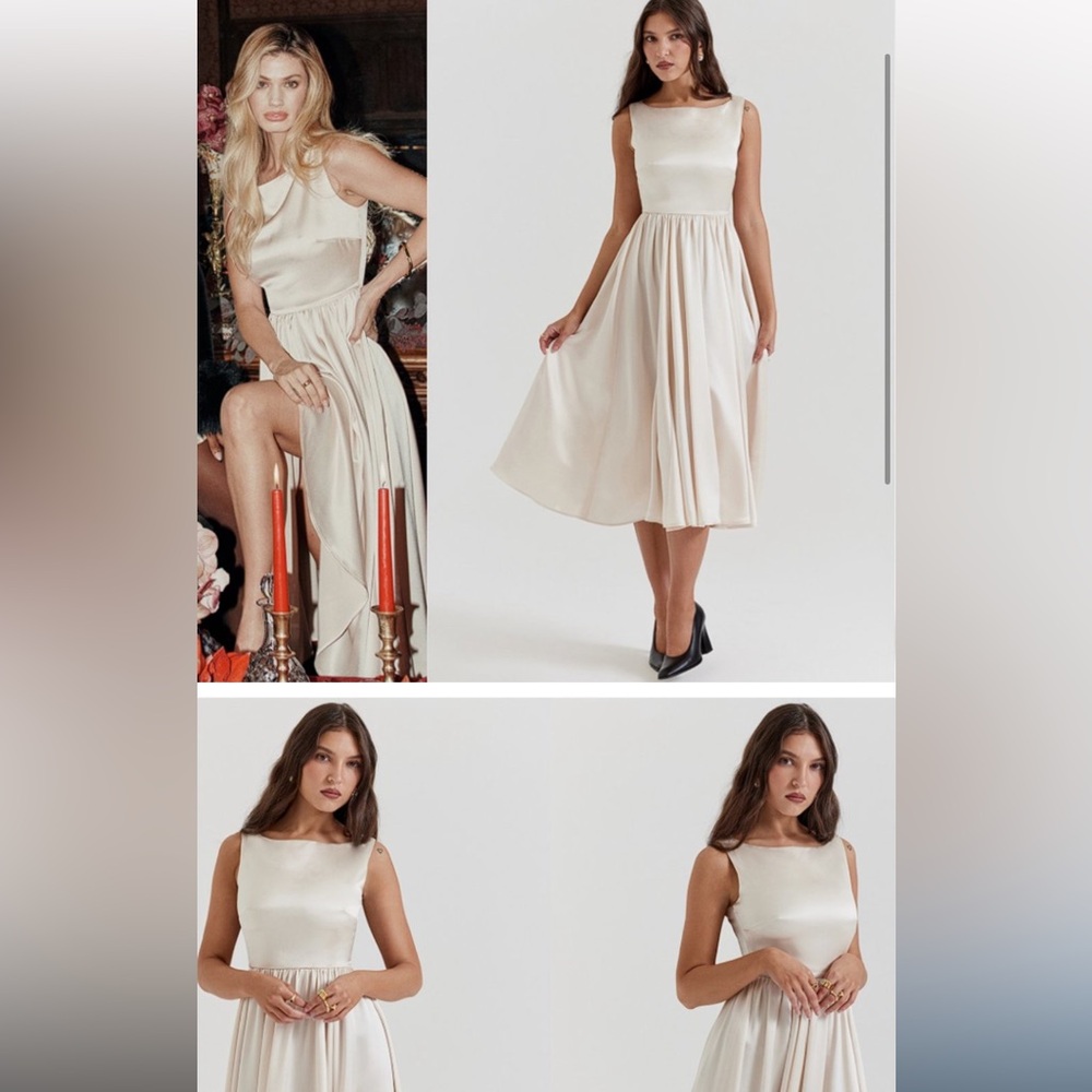 HOUSE OF CB 'Shayla' Vintage Cream Midi Dress NWOT